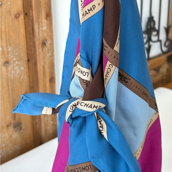Longchamp Geometric Silk Scarf - Picture 4 of 6